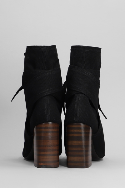 Shop Lemaire High Heels Ankle Boots In Black Fabric