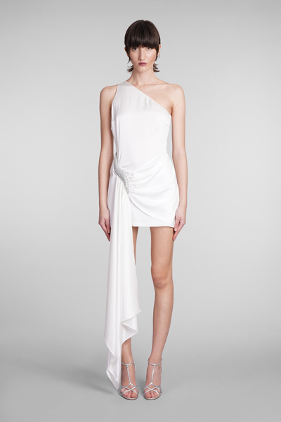 Shop David Koma Dress In White Acetate