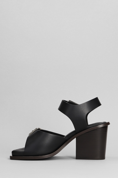 Shop Lemaire Sandals In Black Leather