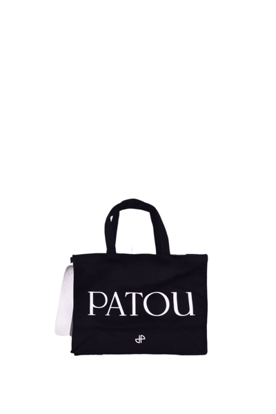 Shop Patou Cotton Tote Bag In Black