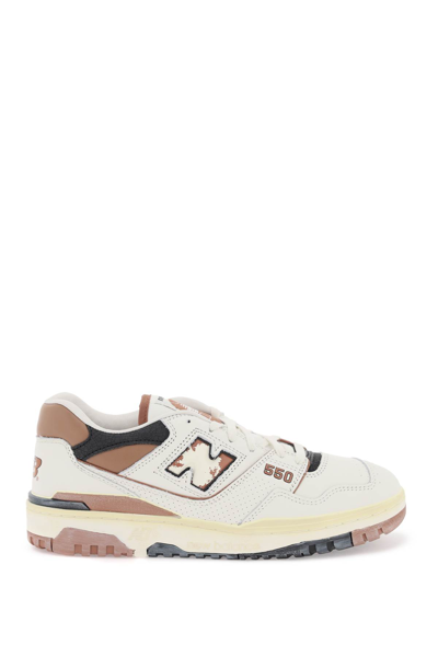 Shop New Balance Vintage-effect 550 Sneakers In Off White Brown (white)