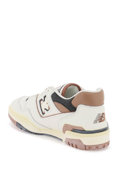 Shop New Balance Vintage-effect 550 Sneakers In Off White Brown (white)