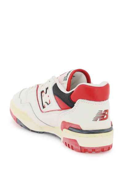 Shop New Balance Vintage-effect 550 Sneakers In Off White Red (white)
