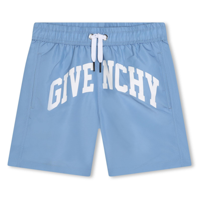 Shop Givenchy Swimsuit With Logo In Light Blue