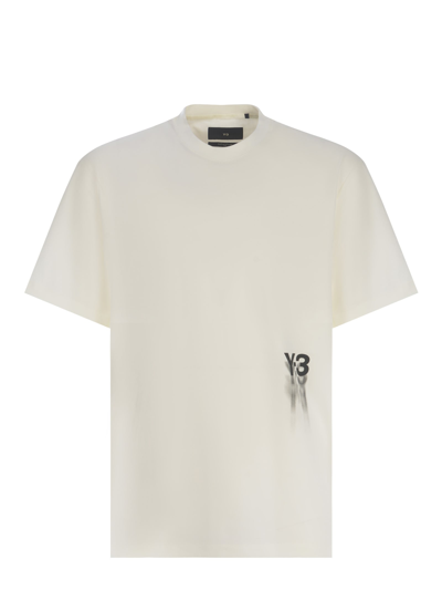 Shop Y-3 T-shirt  Graphic Made Of Cotton In Off White