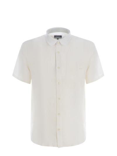 Shop Apc Shirt A.p.c. Bellini Made Of Linen In Bianco