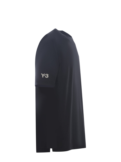 Shop Y-3 T-shirt  3-stripes Made Of Cotton In Nero