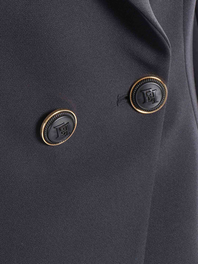 Shop Elisabetta Franchi Black Double-breasted Jacket
