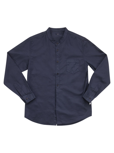Shop Il Gufo Korean Cotton Poplin Shirt In Blue