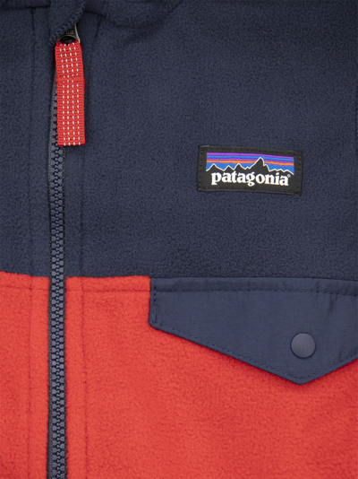 Shop Patagonia Fleece Jacket In Blue/red