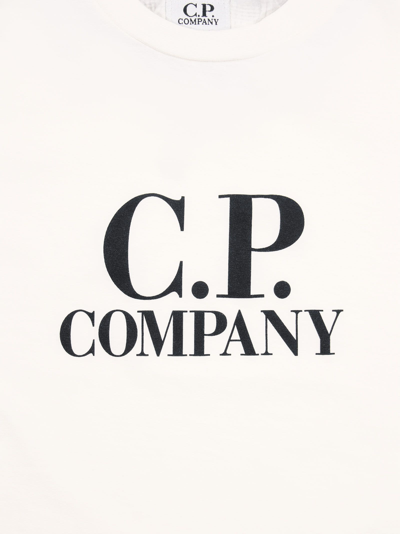 Shop C.p. Company U16 - Jersey Logo T-shirt In White