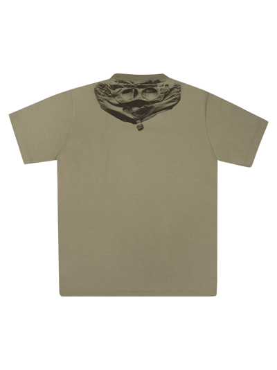 Shop C.p. Company T-shirt With Goggle Print On The Back In Green