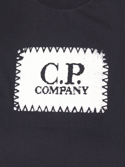 Shop C.p. Company T-shirt With Logo Print On Chest In Blue