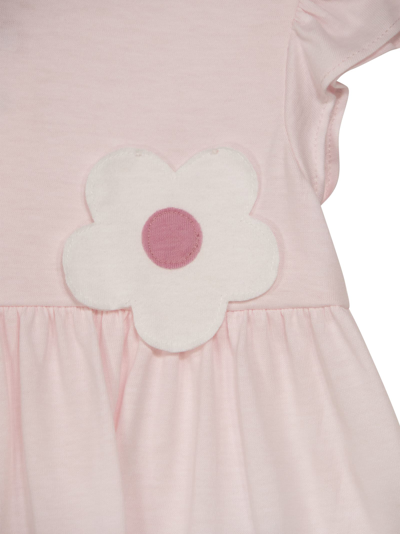 Shop Il Gufo Baby Jersey Dress With Flower In Pink