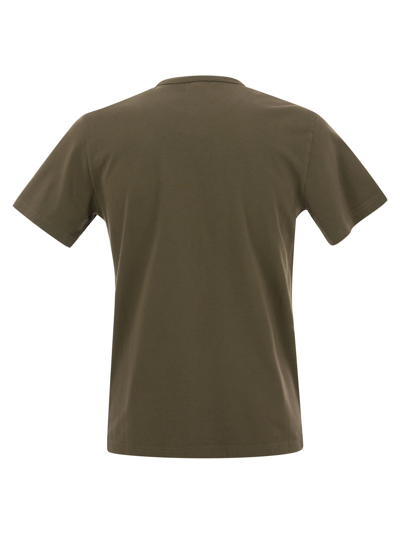 Shop Woolrich Pure Cotton T-shirt With Illustration In Military Green