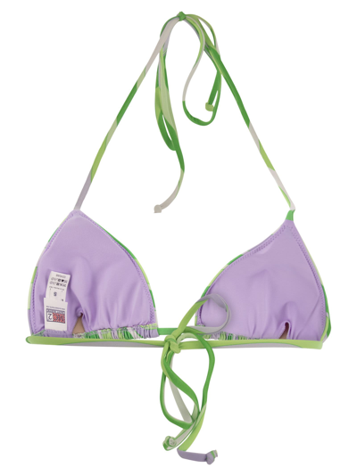 Mc2 Saint Barth Graphic Printed Triangle Bikini Top In Green