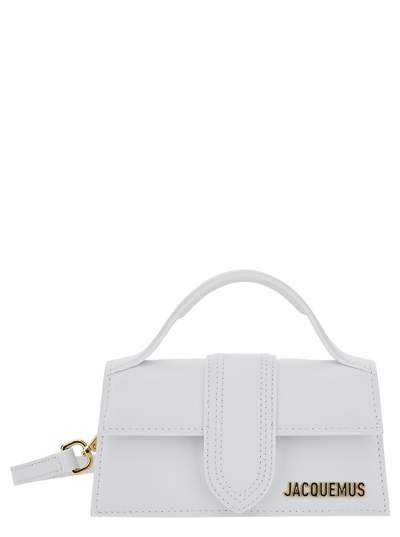 Shop Jacquemus Le Bambino White Handbag With Removable Shoulder Strap In Leather Woman