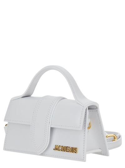 Shop Jacquemus Le Bambino White Handbag With Removable Shoulder Strap In Leather Woman