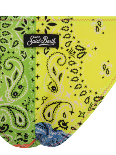 Mc2 Saint Barth Bandana Patterned Swim Briefs With Ties In Multicolor