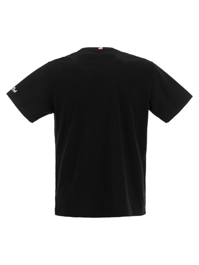 Shop Mc2 Saint Barth Cotton T-shirt With Negroni Print In Black