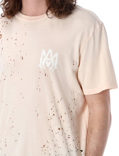 Shop Amiri Washed Shotgun T-shirt In Tan