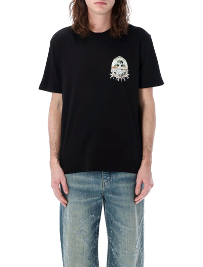 Shop Amiri Cherub Palm T-shirt In Black
