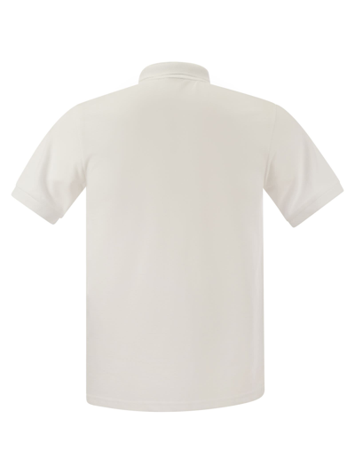 Shop Colmar Pique Polo Shirt With Ribbed Edges In White