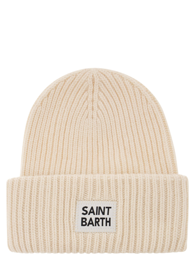 Shop Mc2 Saint Barth Berry - Mixed Wool And Cashmere Cap In White