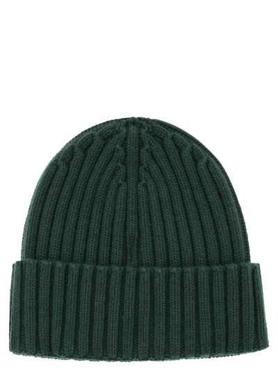 Shop Mc2 Saint Barth Wool And Cashmere Blend Hat With Embroidery In Green
