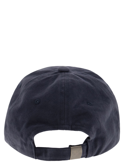 Shop Mc2 Saint Barth Cotton Baseball Cap With Embroidery In Blue
