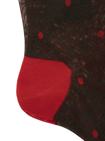 Gallo Polka Dot Cotton Long Socks In Green