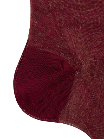 Gallo Long Cotton Socks In Red