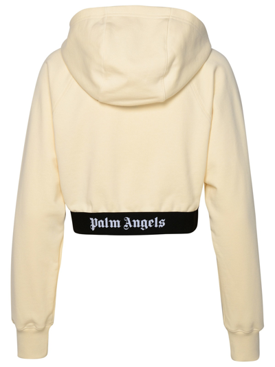 Shop Palm Angels Ivory Cotton Sweatshirt In Avorio