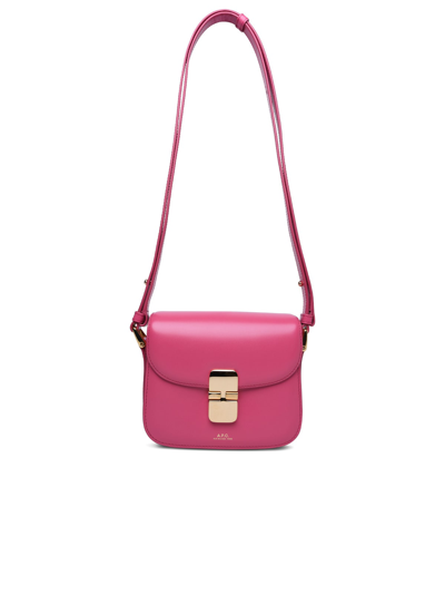 Shop Apc Grace Mini Crossbody Bag In Fuchsia Leather In Fucsia