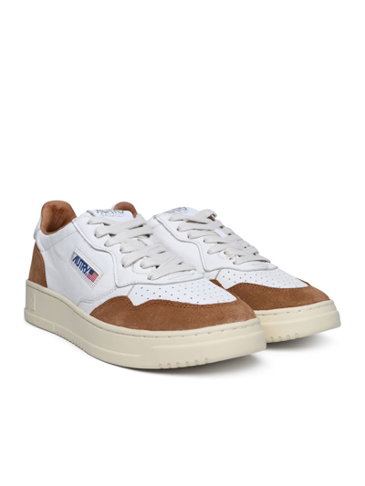 Shop Autry Medalist Sneakers In Goat Leather And White Suede