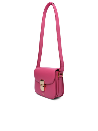 Shop Apc Grace Mini Crossbody Bag In Fuchsia Leather In Fucsia