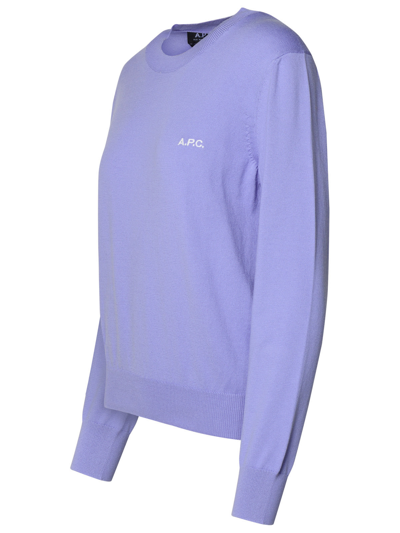 Shop Apc Lilac Cotton Sweater In Lilla