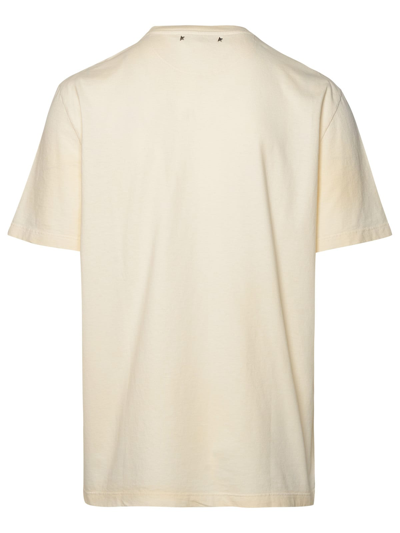Shop Golden Goose Ivory Cotton T-shirt In Avorio