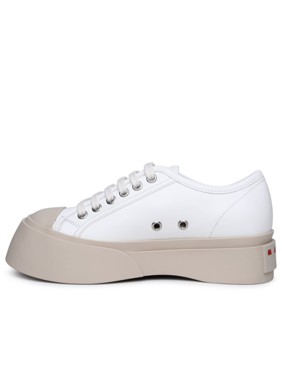 Shop Marni Pablo White Nappa Leather Sneakers