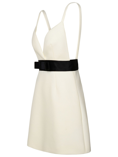 Shop Dolce & Gabbana White Virgin Wool Blend Dress