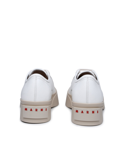 Shop Marni Pablo White Nappa Leather Sneakers