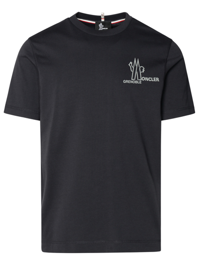 Shop Moncler Navy Cotton T-shirt
