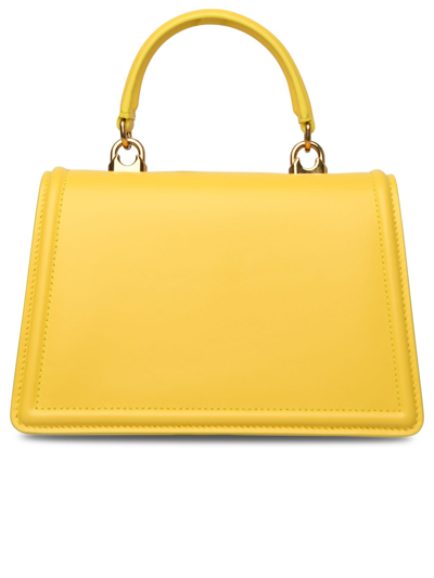 Shop Dolce & Gabbana Small Devotion Yellow Leather Bag