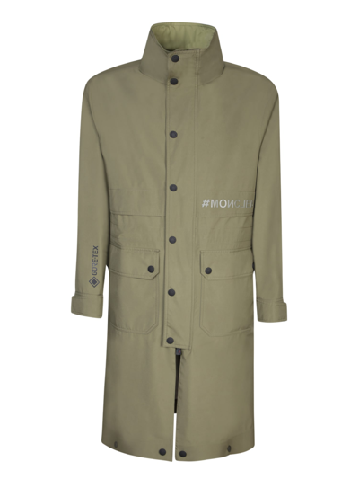 Shop Moncler Steig Long Green Parka