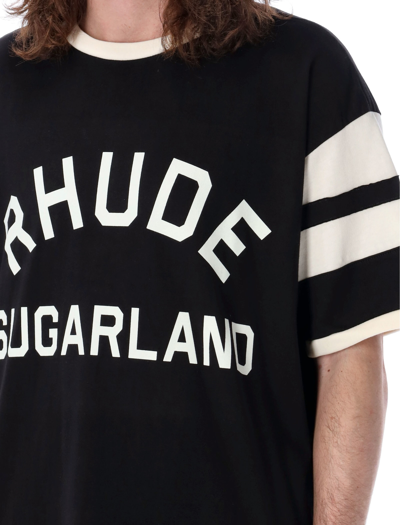 Shop Rhude Sugarland Ringer T-shirt In Black