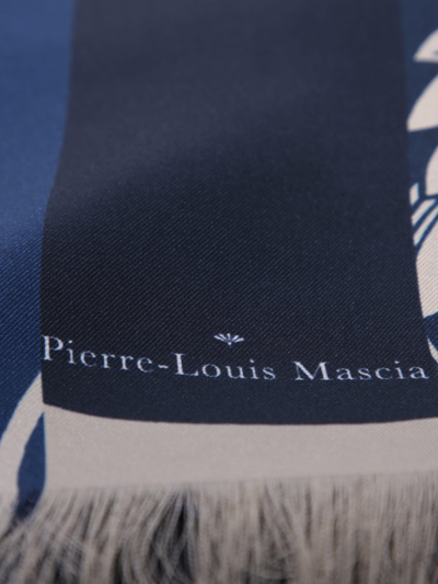 Shop Pierre-louis Mascia Aloe Blue/white Scarf