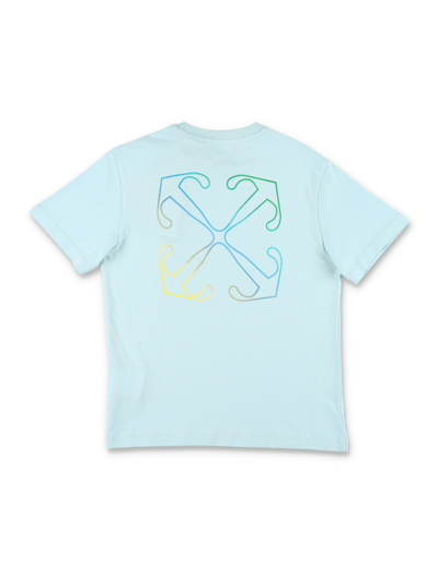 Shop Off-white Arrow Rainbow T-shirt In L.blue