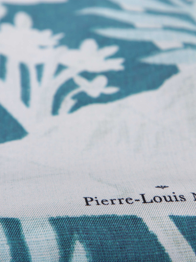 Shop Pierre-louis Mascia Aloe Light Blue/white Scarf