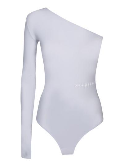 Shop Mm6 Maison Margiela One-shoulder Light Grey Bodysuit