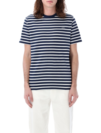Shop Apc Isaac T-shirt In White/navy